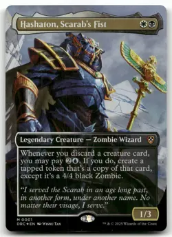 Hashaton, Scarab's Fist (Borderless) #1 (Foil) (NM) Aetherdrift DRC Magic MTG - Image 1