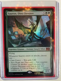 MTG [Sauron, Dino Devotee] Foil EN Mythic 0731 Marvel Super Heroes - Image 1
