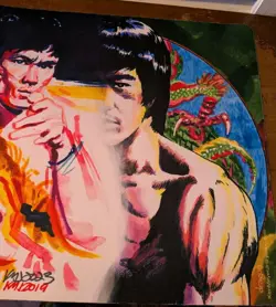 Bruce Lee "Dragon" Playmat Ken Meyer Jr. SIGNED Magic The Gathering Artist - Image 4