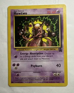 Pokemon TCG Mewtwo Wotc Promo 14/53 Promo 70 HP 1999 English Itoh - Image 1