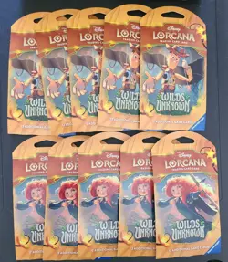 x10- Disney Lorcana: Wilds Unknown Sleeved Booster Pack Lot- SEALED NEW - Image 1