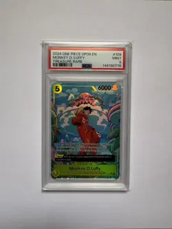 2024 One Piece OP08 EN Treasure Rare #109 Monkey D. Luffy PSA 9 MINT - Image 1