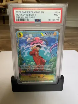 2024 One Piece OP08 EN Treasure Rare #109 Monkey D. Luffy PSA 9 MINT - Image 3