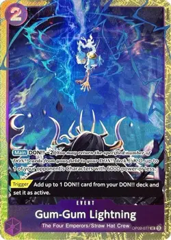 Gum-Gum Lightning (Best Selection Vol. 4) OP09-077 Foil One Piece Card - Image 1