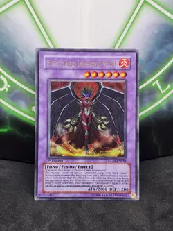 Yugioh Evil HERO Inferno Wing GLAS-EN038 Ultra Rare 1st Edition MP - Image 1