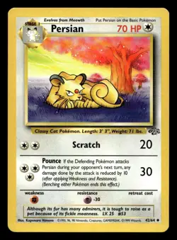Pokemon Card Jungle Persian 42/64 Uncommon - Image 1