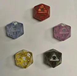 MTG , Dragons Of Tarkir, Spindown D20 dice each one (5 dice in total) - Image 1
