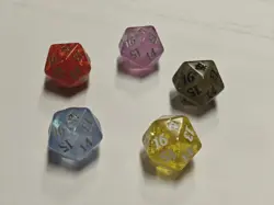 MTG , Dragons Of Tarkir, Spindown D20 dice each one (5 dice in total) - Image 2