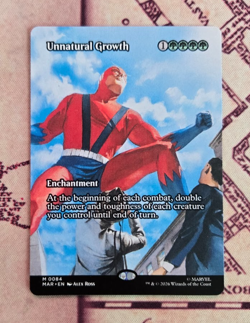 MTG Unnatural Growth Borderless Marvel Super Heroes NM - Image 1
