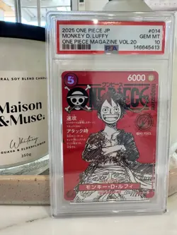 PSA 10 Monkey D Luffy ST21-014 SR Promo Japanese One Piece Magazine Vol.20 Card - Image 1