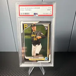 Bowman 2024 Bowman Chrome Paul Skenes Rookie RC #31 Pirates PSA 9 Mint - Image 1