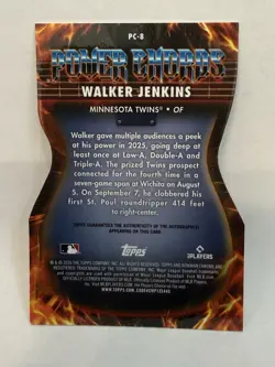 Topps 2026 Walker Jenkins Minnesota Twins Power Chords Auto PC-8 /150 - Image 2