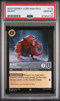 2023 DISNEY LORCANA EN 2-RISE OF THE FLOODBORN BEAST - SELFLESS PROTECTOR PSA 10 - Image 1