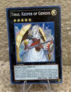 Yugioh - Tiras, Keeper Of Genesis - GENF-EN044 - Secret Rare 1st Edition LP Card - Image 1
