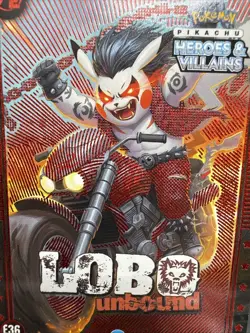 Lobo Unbound Pokemon Pikachu Heroes & Villains Peru RED Foil Chase Card #E36 - Image 3