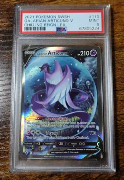 Galarian Articuno V 170/198 PSA 9 Chilling Reign Full Art Pokemon Card Graded - Image 1
