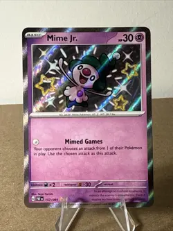 Mime Jr. - 157/091 - Pokemon Paldean Fates Shiny Rare Card NM - Image 1