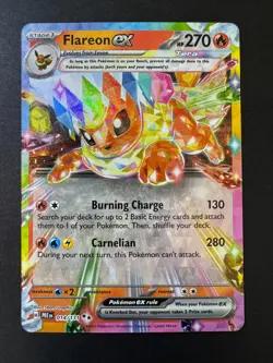 Pokemon TCG Flareon EX Prismatic Evolutions Card 14/131 Double Rare Near Mint - Image 1