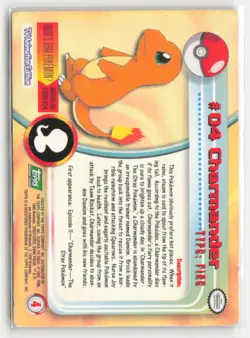 Charmander #4 Topps Trading Cards Series 1 Pokemon Moderately Played - Image 2