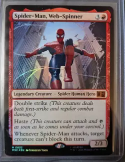Spider-Man, Web-Spinner - Commander: Marvel Super Heroes MTG (MSC) FOIL - Image 1