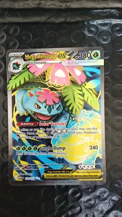Pokemon TCG Mega Venusaur EX Full Art 155/132 Mega Evolutions NM - Image 1