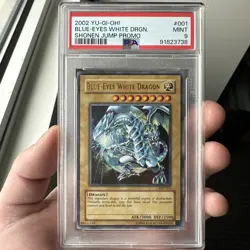 Yugioh PSA 9 MINT Blue-Eyes White Dragon JMP-001 Ultra Rare Promo - Image 1