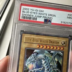 Yugioh PSA 9 MINT Blue-Eyes White Dragon JMP-001 Ultra Rare Promo - Image 3