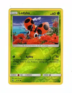 Ledyba 9/147 Sm-Burning Shadows Reverse Holo - Pokemon Card LP - Image 1