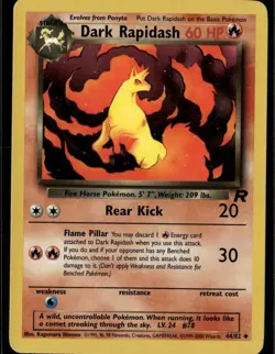 Dark Rapidash Uncommon Team Rocket 44/82 Fire Unlimited Pokemon Card - Image 1
