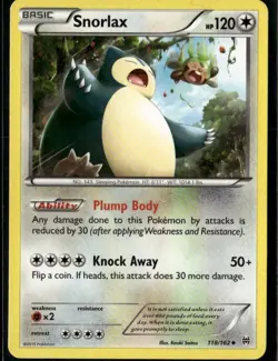 Snorlax Uncommon XY BREAKthrough 118/162 Colorless Pokemon Card - Image 1