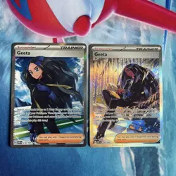 Pokemon TCG | English Geeta 218/197 & 226/197 Holo Rare Trainer X2 Card Bundle - Image 1