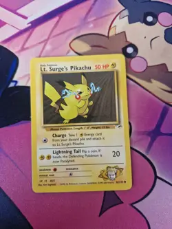 Lt. Surge's Pikachu 81/132 Gym Heroes Wotc Pokemon Card - Image 1