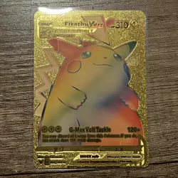 2020 Pokemon Pikachu VMAX Gold Foil Fan Art Card 044/185 IGAMEFREAK - Image 1
