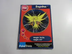 Zapdos PokeTrivia Burger King Pokemon Card LP - Image 1