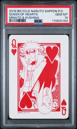 2019 BICYCLE NARUTO SHIPPUDEN PLAYING CARDS QUEEN OF HEARTS PSA 10 - Image 1