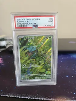 Pokemon TCG Bulbasaur Illustration Rare Card 166/165 PSA 9 MINT - Image 1