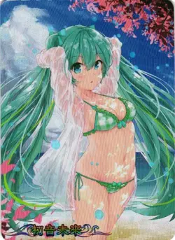 HATSUNE MIKU WET ACTION HELLO SUMMER HOLOGRAPHIC Goddess Story Anime Card - Image 1
