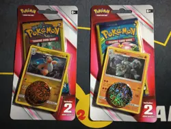 2 New Pokemon XY Evolutions Sun & Moon Base 2019 Blister 2 Pack Booster Card Lot - Image 1