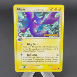 Gligar 16/101 EX Dragon Frontiers Stamped REVERSE HOLO RARE Pokemon Card MP - Image 1