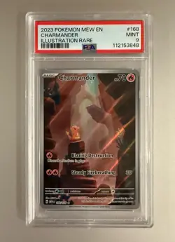 Pokemon TCG Charmander Holo Card Illustration Rare SV151 Card 168/165 PSA 9 - Image 1