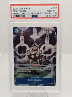 One Piece Card Game Sentomaru ST03-007 Promo Bandai Card Games Fest 23-24 PSA 10 - Image 1