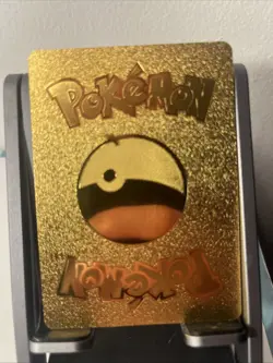 Pikachu Mega Ampharos Cosplay Metal Gold Foil Pokemon Card Fan Art Card HP610 - Image 2