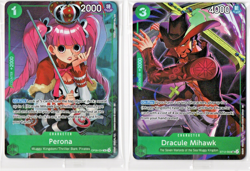 One Piece CCG Promo Cards Perona & Dracule Mihawk -Illustration Box 4 Sealed - Image 1