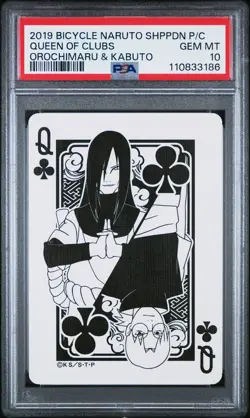 2019 BICYCLE NARUTO SHIPPUDEN PLAYING CARDS QUEEN OF CLUBS PSA 10 - Image 1