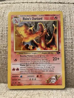 Blaine's Charizard 2/132 Gym Challenge Holo Pokemon Card 2000 - Image 1