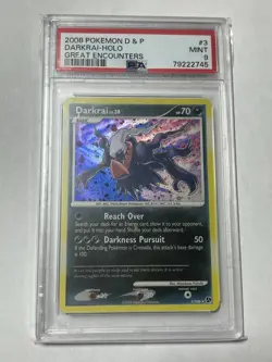 2008 Pokemon D&P Darkrai Holo Great Encounters PSA Mint 9 Graded Card - Image 1