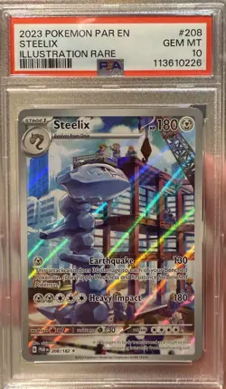 Pokemon TCG Steelix Paradox Rift Holo Card 208/182 Illustration Rare PSA 10 - Image 1