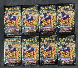 Crown Zenith Lot of 8 Booster Pack New Pokemon TCG Gold Card Possible - Image 1