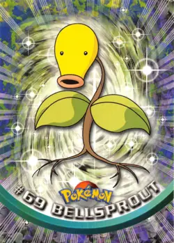 BELLSPROUT #69 - BLUE LOGO - NON-HOLO - Series 1 - TOPPS POKEMON CARD - NM/LP - Image 1