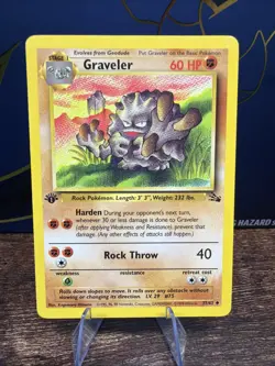 Pokemon TCG Graveler Fossil, 1st Edition Uncommon Card 37/62 - Image 1